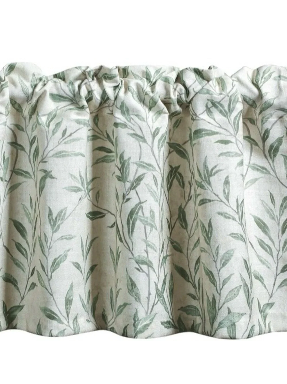 VOGOL Green Leaf Print Kitchen Valance, Curtain